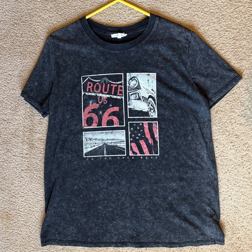 Maurices Route 66 Graphic T-Shirt - Black and Red- Small